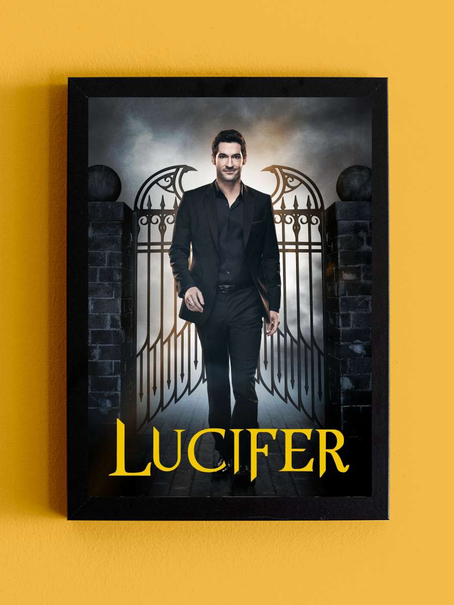 Lucifer Dizi Tablo Siyah Çerçeveli Dizi Poster Duvar Tablo