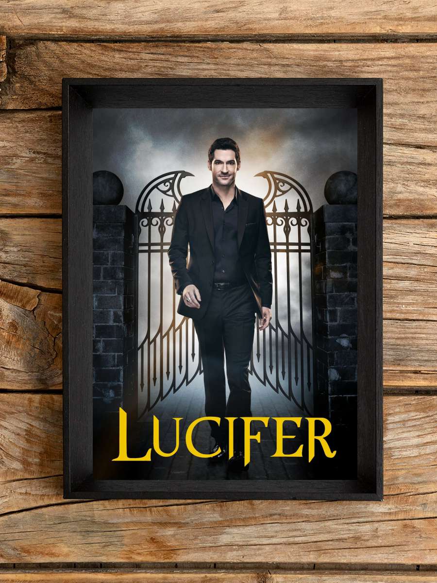 Lucifer Dizi Tablo Siyah Çerçeveli Dizi Poster Duvar Tablo