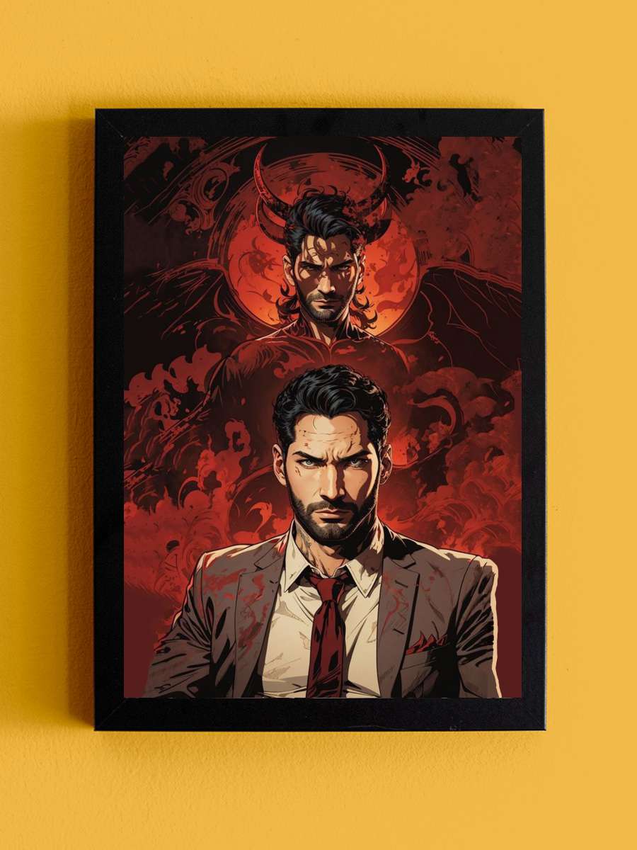 Lucifer Dizi Tablo Siyah Çerçeveli Dizi Poster Duvar Tablo