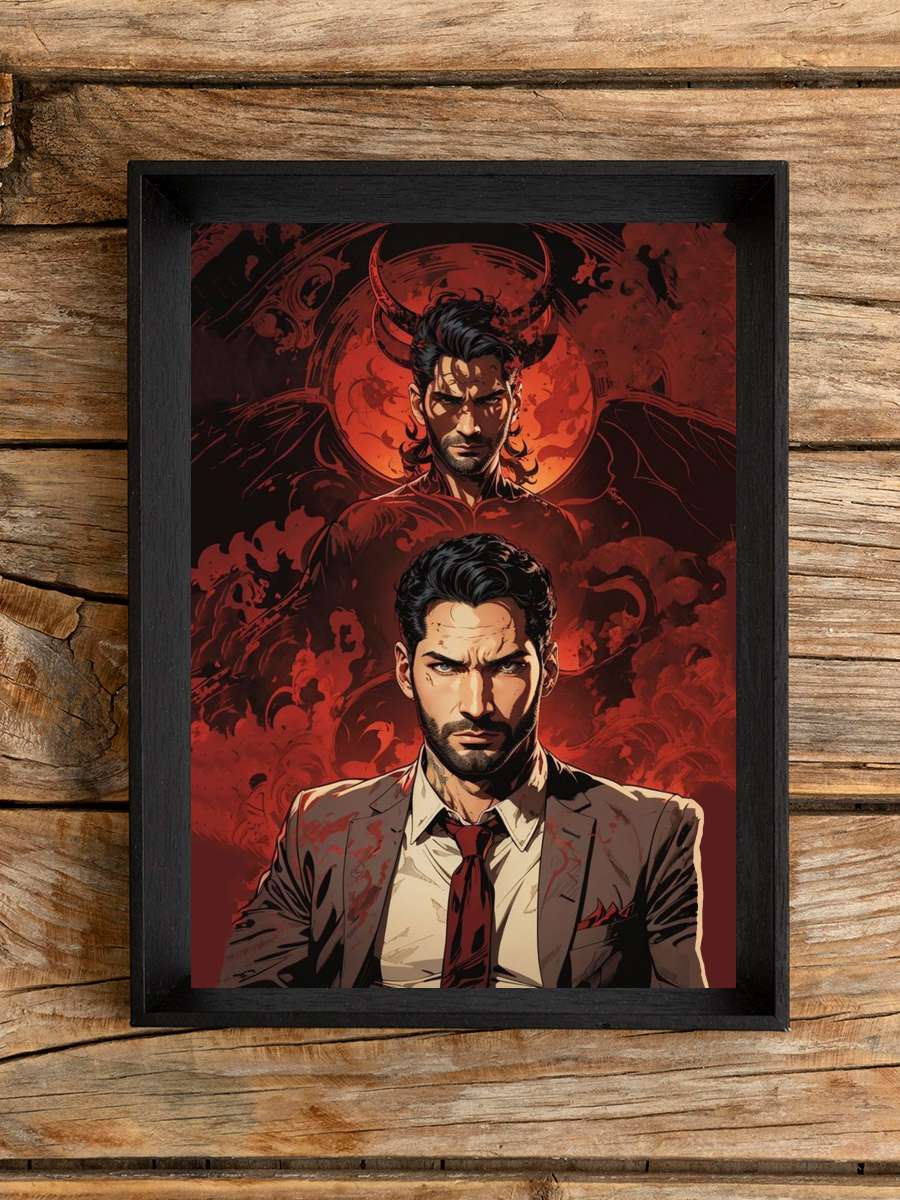 Lucifer Dizi Tablo Siyah Çerçeveli Dizi Poster Duvar Tablo