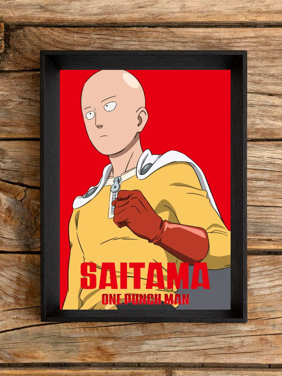 One Punch Man - ワンパンマン Dizi Tablo Siyah Çerçeveli Dizi Poster Duvar Tablo