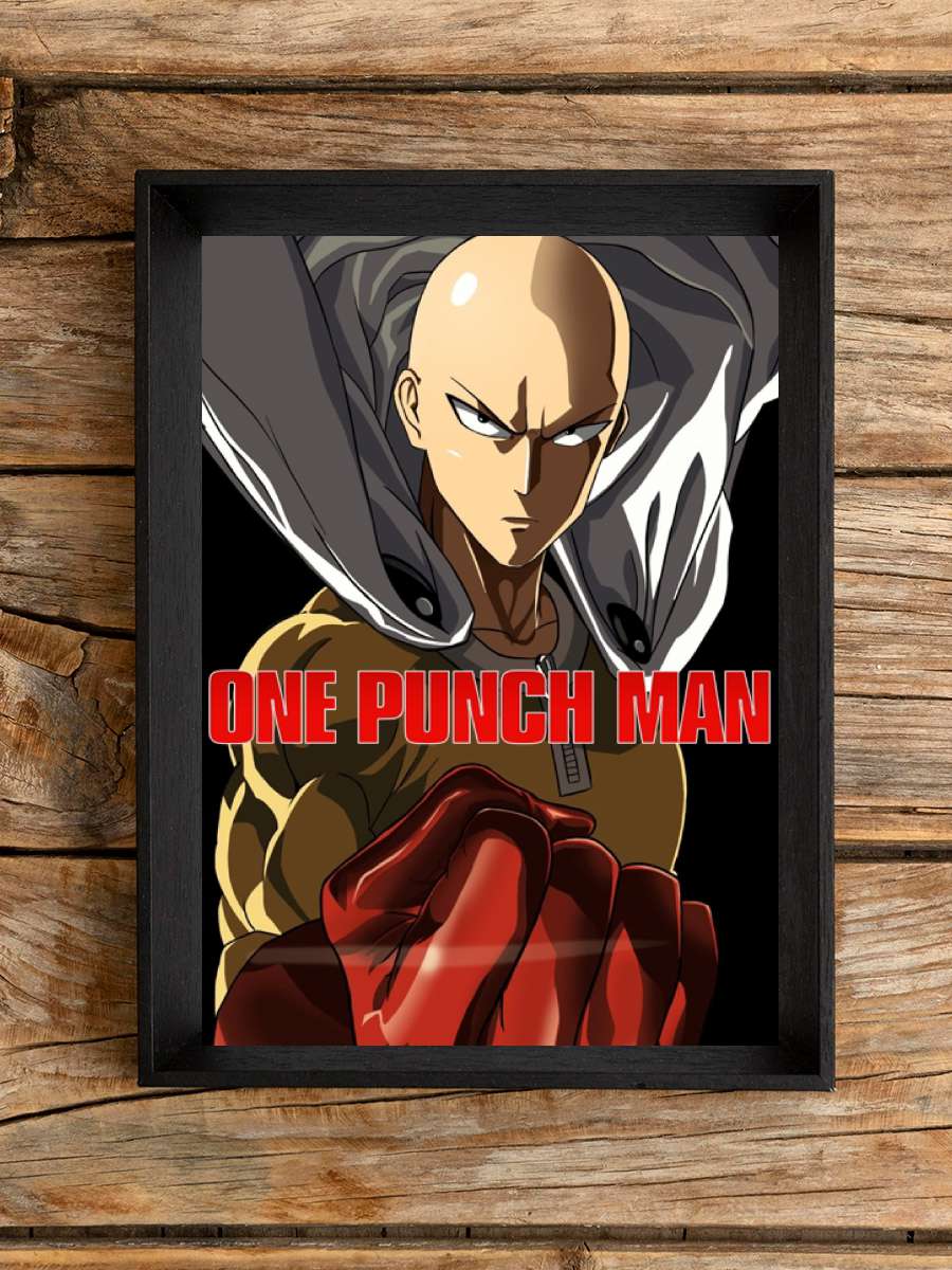 One Punch Man - ワンパンマン Dizi Tablo Siyah Çerçeveli Dizi Poster Duvar Tablo