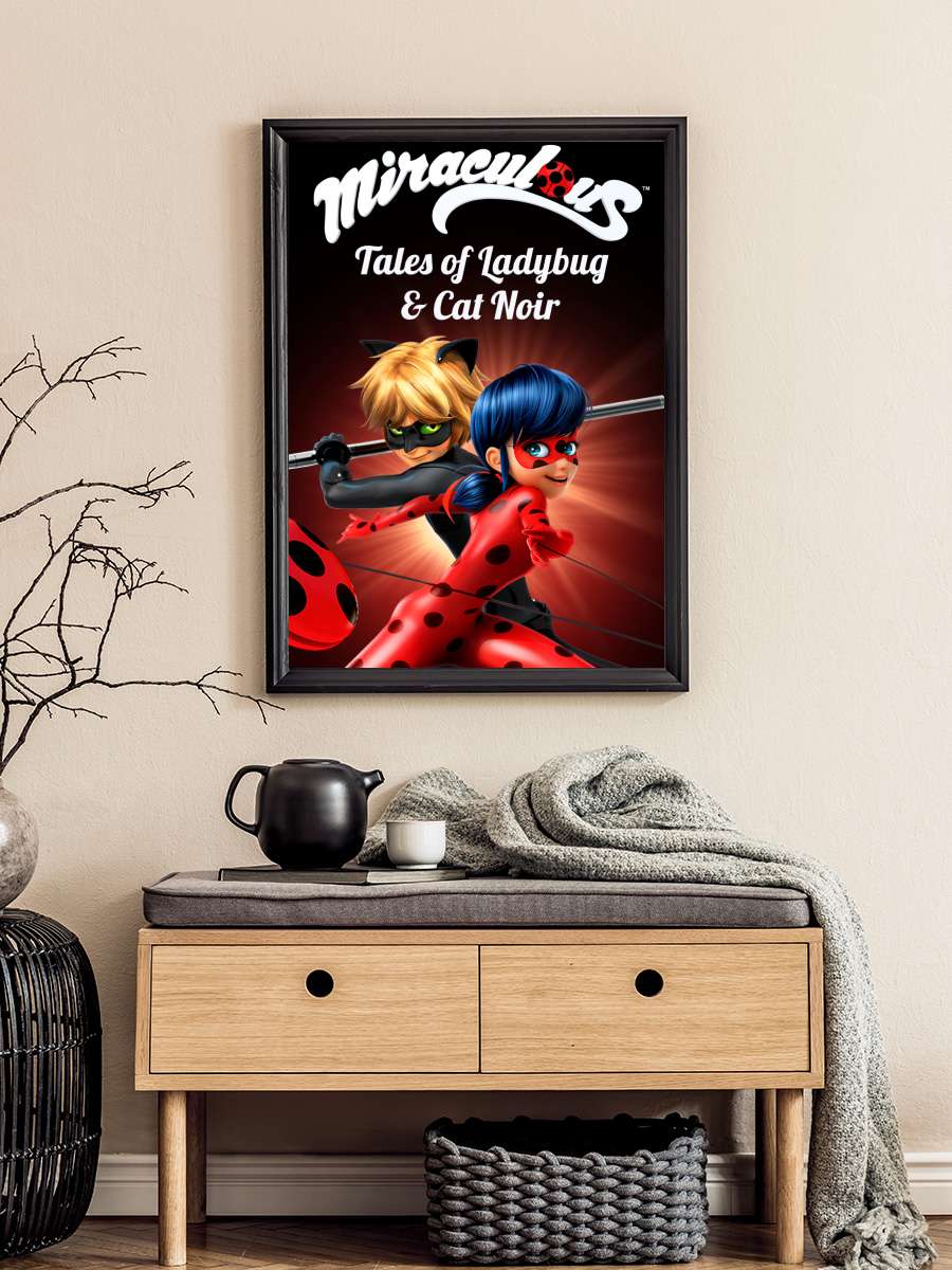 Mucize: Uğur Böceği ile Kara Kedi - Miraculous, les aventures de Ladybug et Chat Noir Dizi Tablo Siyah Çerçeveli Dizi Poster Duvar Tablo