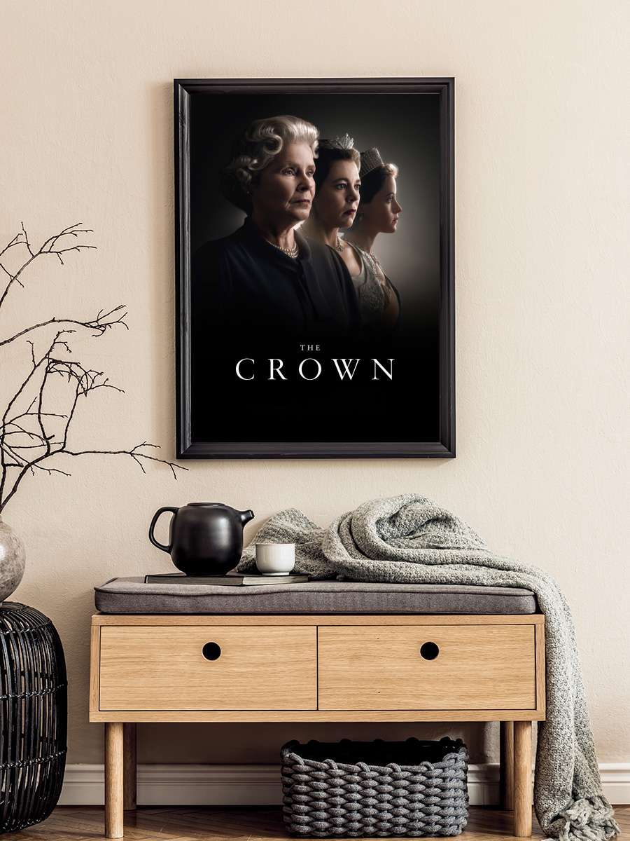 The Crown Dizi Tablo Siyah Çerçeveli Dizi Poster Duvar Tablo