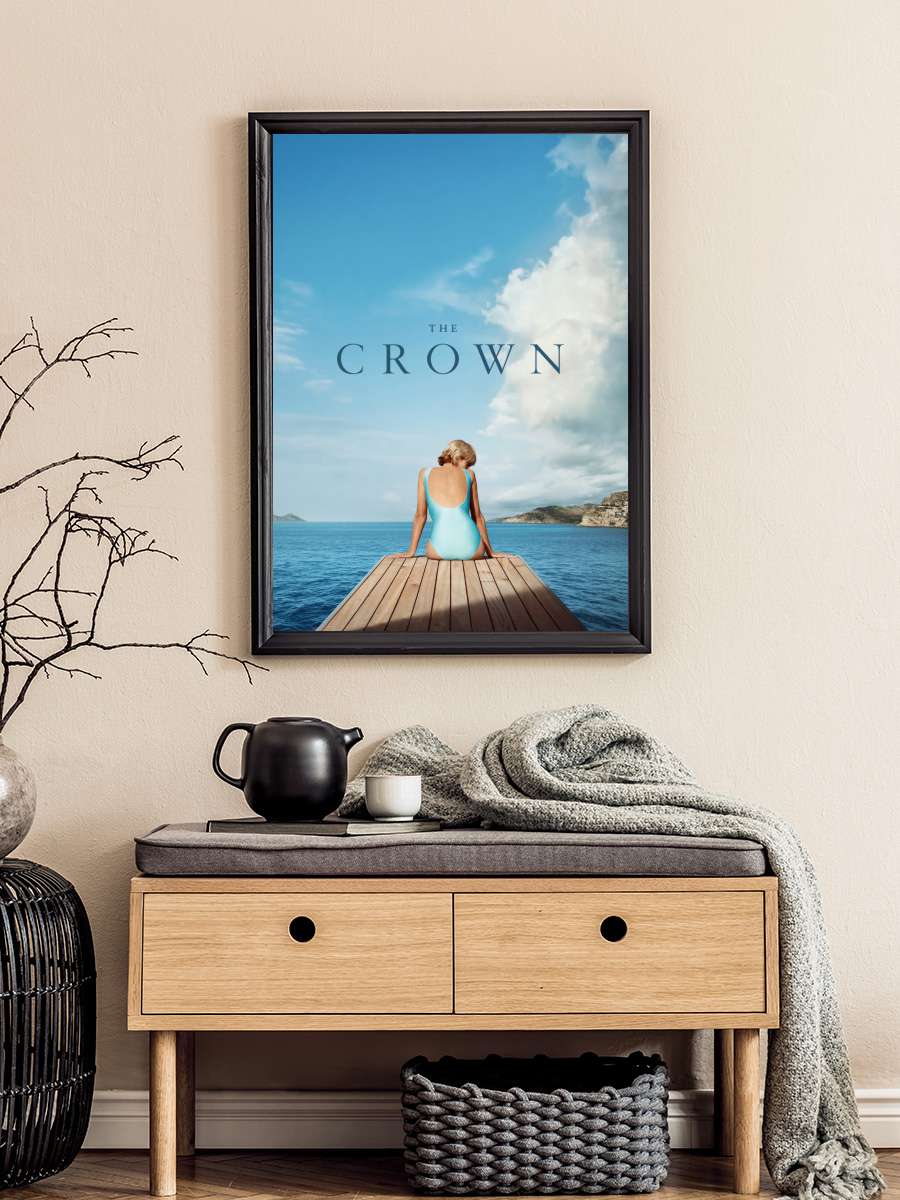 The Crown Dizi Tablo Siyah Çerçeveli Dizi Poster Duvar Tablo