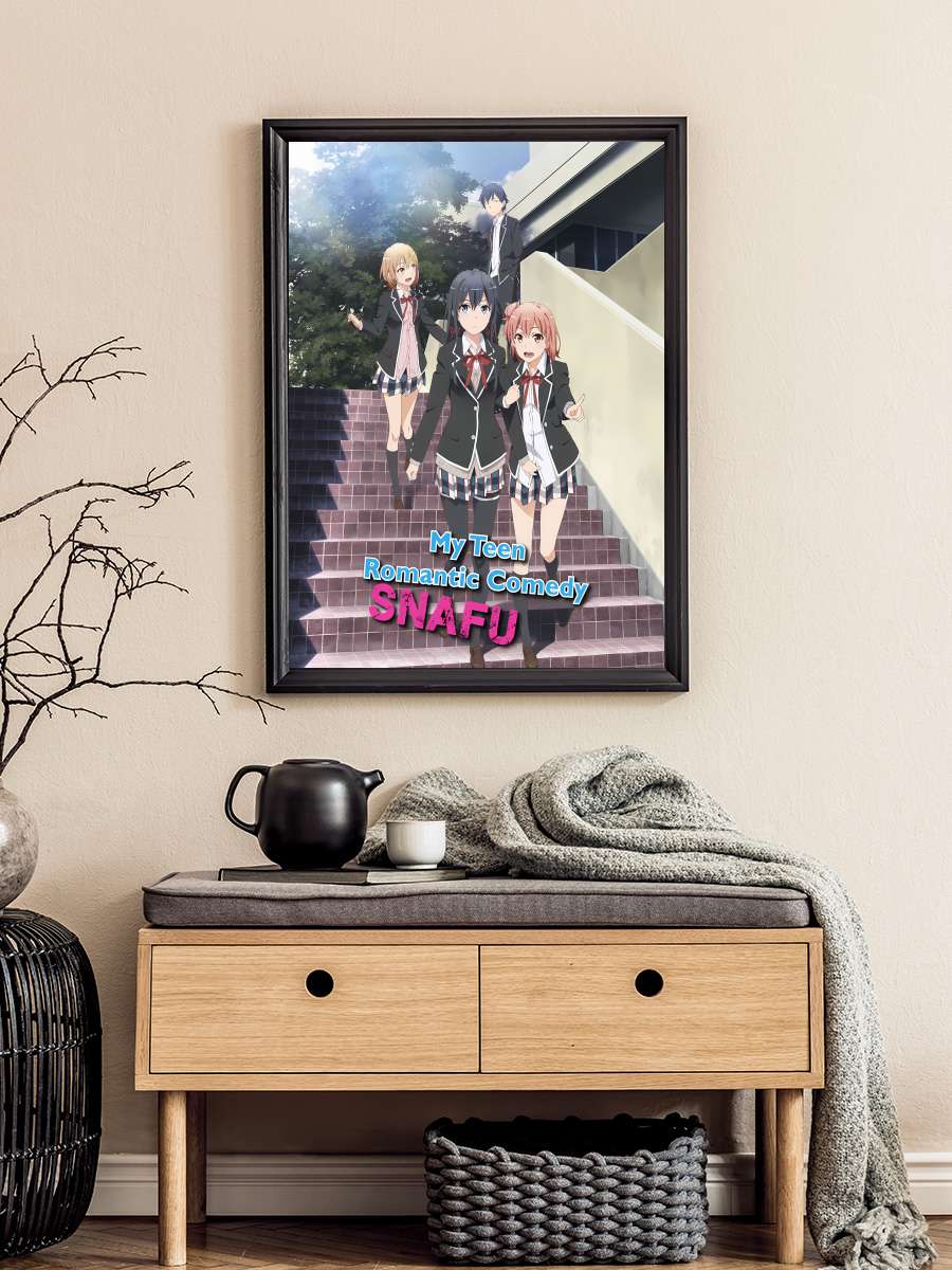 Yahari Ore no Seishun Love Comedy wa Machigatteiru. - やはり俺の青春ラブコメはまちがっている。 Dizi Tablo Siyah Çerçeveli Dizi Poster Duvar Tablo