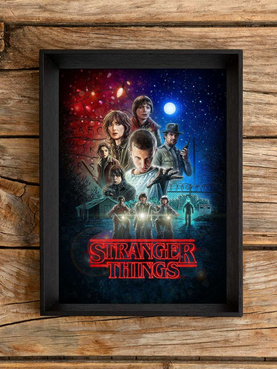 Stranger Things Dizi Tablo Siyah Çerçeveli Dizi Poster Duvar Tablo