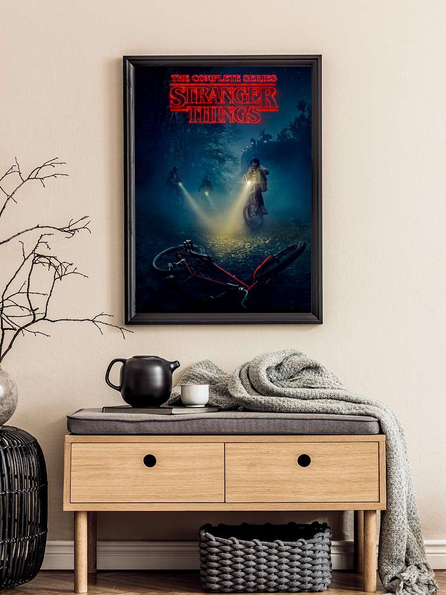 Stranger Things Dizi Tablo Siyah Çerçeveli Dizi Poster Duvar Tablo