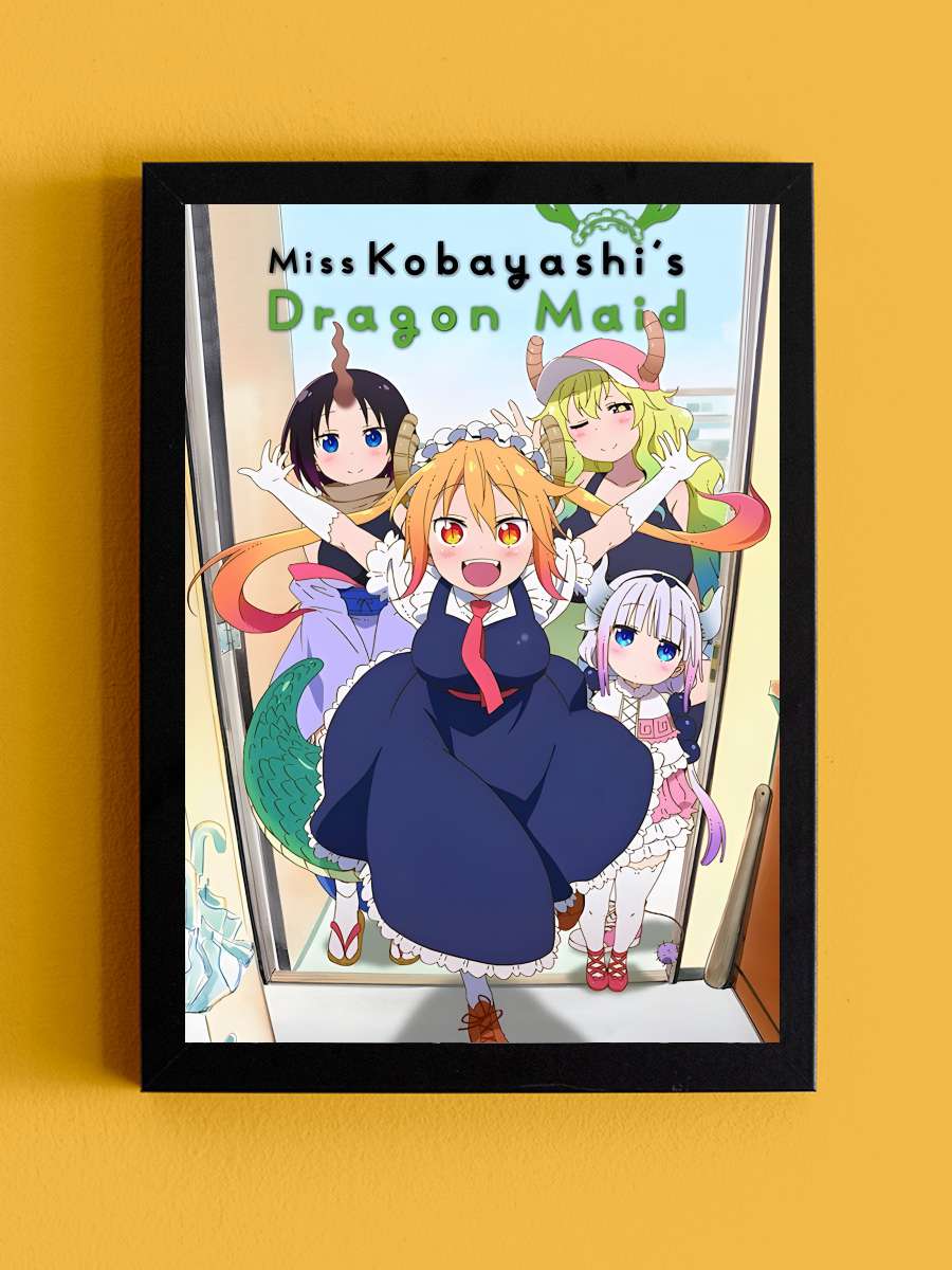 Miss Kobayashi's Dragon Maid - 小林さんちのメイドラゴン Dizi Tablo Siyah Çerçeveli Dizi Poster Duvar Tablo