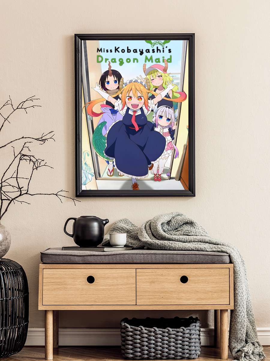 Miss Kobayashi's Dragon Maid - 小林さんちのメイドラゴン Dizi Tablo Siyah Çerçeveli Dizi Poster Duvar Tablo