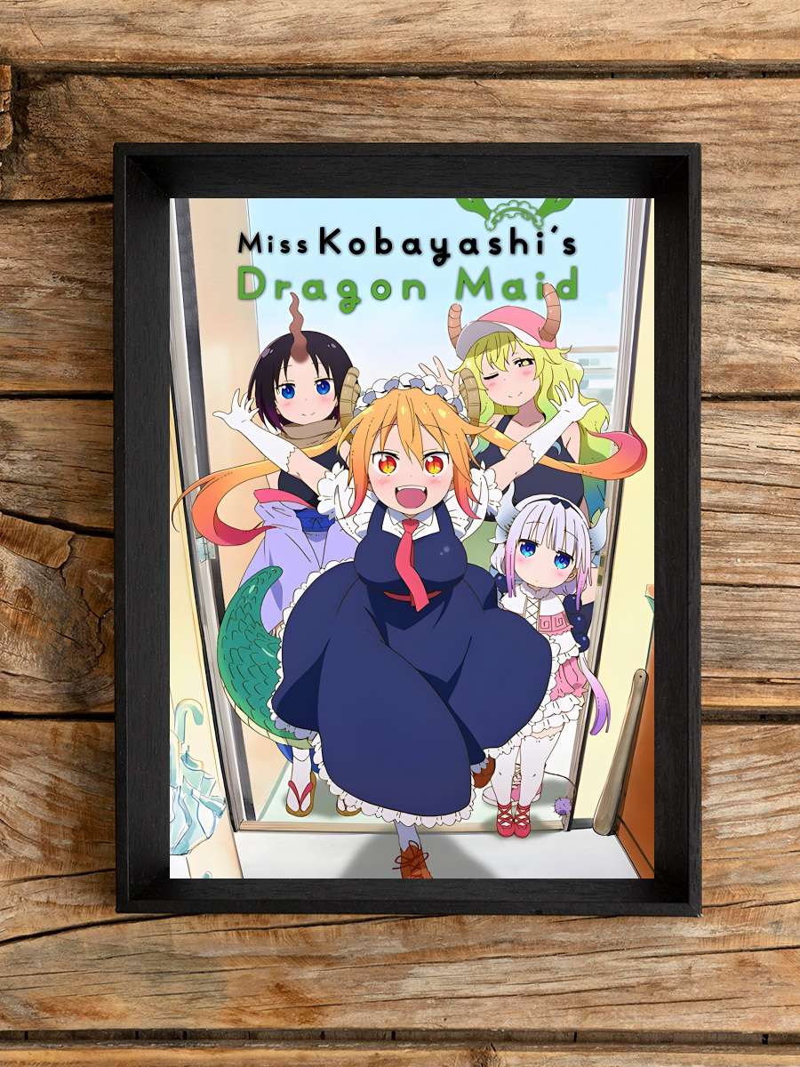 Miss Kobayashi's Dragon Maid - 小林さんちのメイドラゴン Dizi Tablo Siyah Çerçeveli Dizi Poster Duvar Tablo