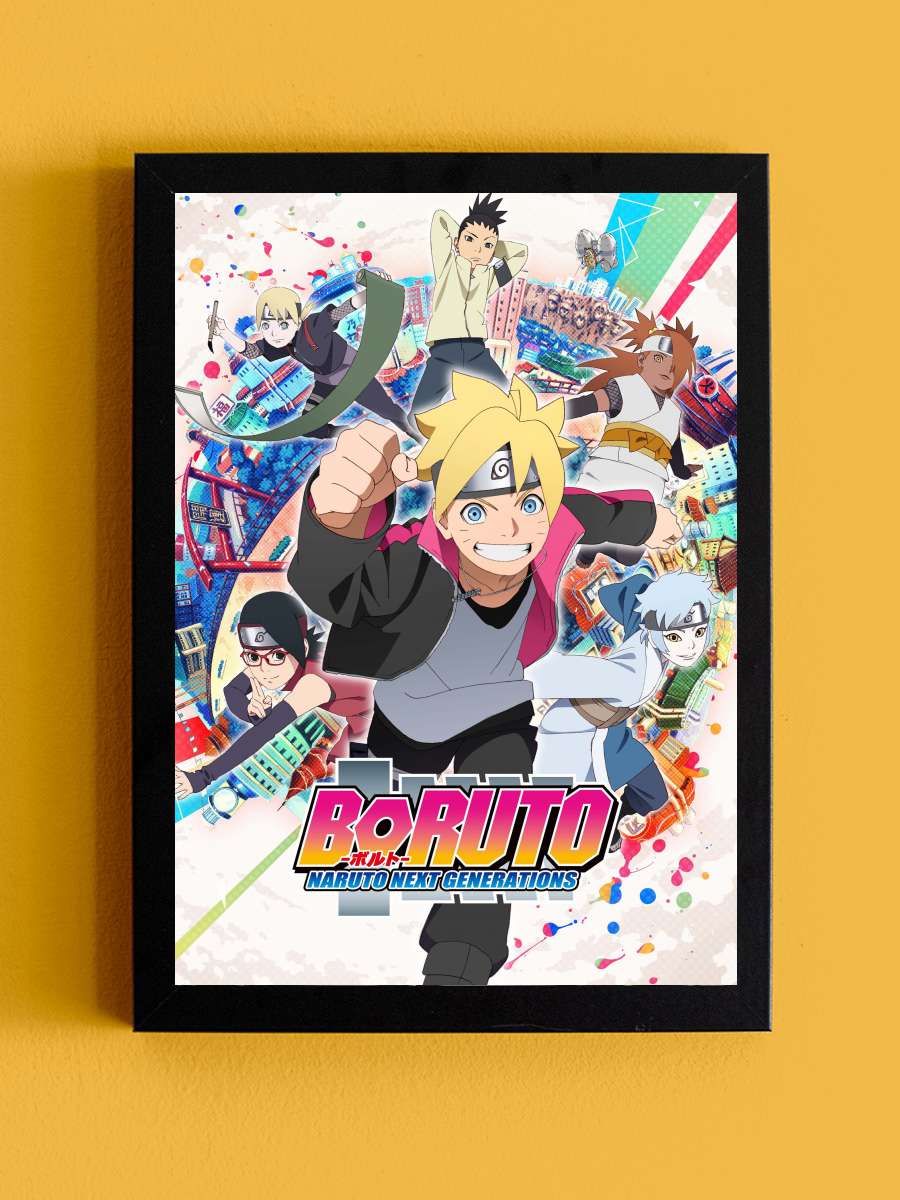 Boruto: Naruto Next Generations - BORUTO-ボルト- NARUTO NEXT GENERATIONS Dizi Tablo Siyah Çerçeveli Dizi Poster Duvar Tablo