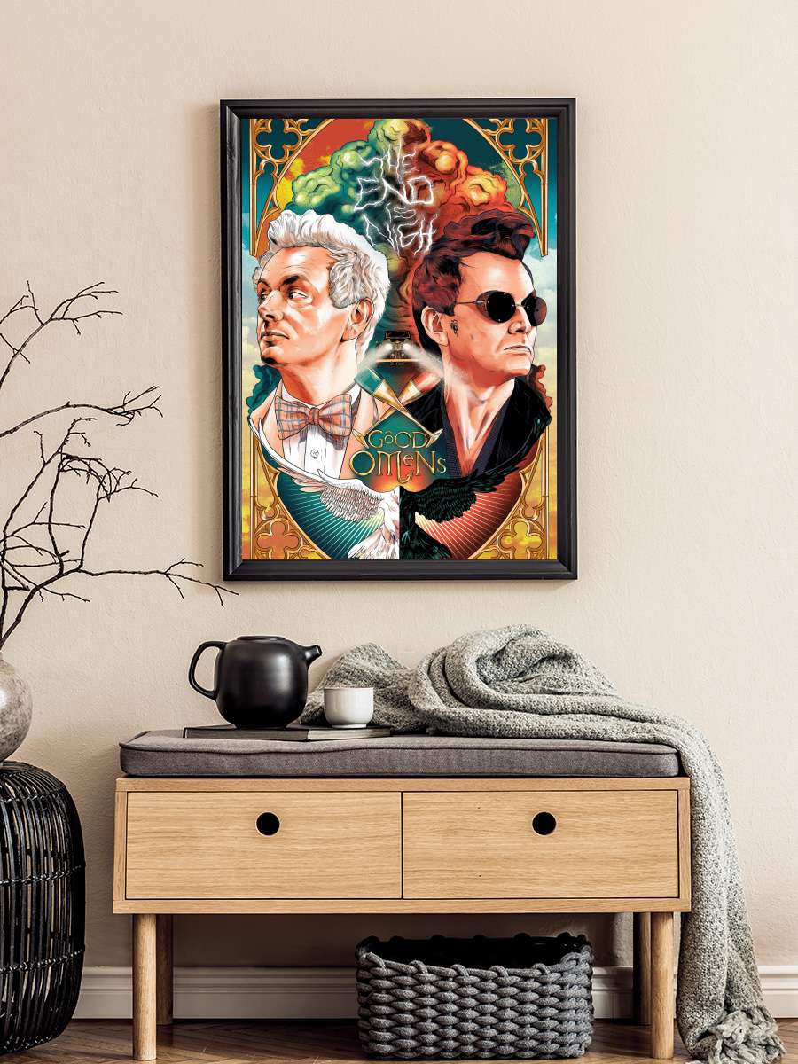 Good Omens Dizi Tablo Siyah Çerçeveli Dizi Poster Duvar Tablo