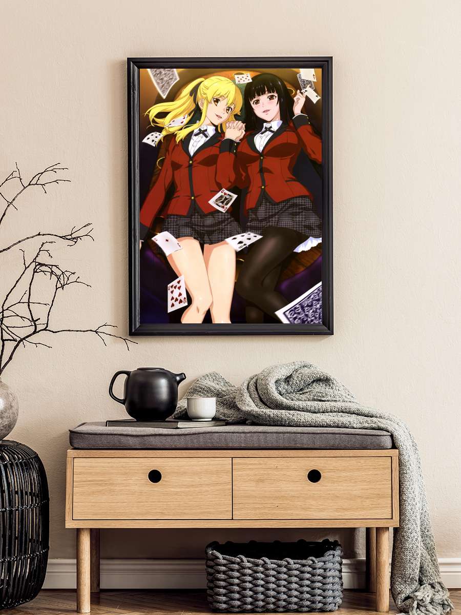 Kakegurui - 賭ケグルイ Dizi Tablo Siyah Çerçeveli Dizi Poster Duvar Tablo