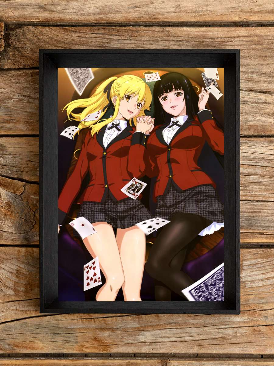 Kakegurui - 賭ケグルイ Dizi Tablo Siyah Çerçeveli Dizi Poster Duvar Tablo