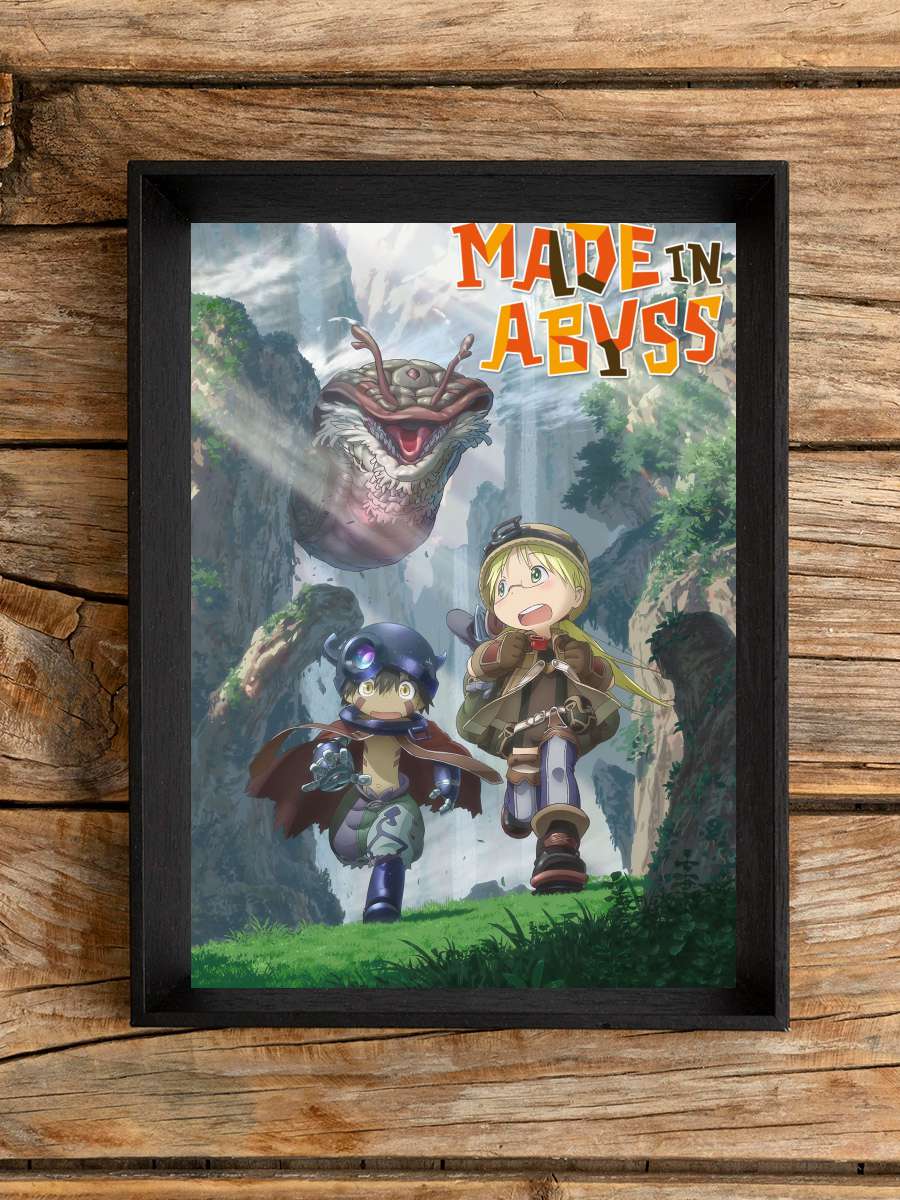 Made in Abyss - メイドインアビス Dizi Tablo Siyah Çerçeveli Dizi Poster Duvar Tablo