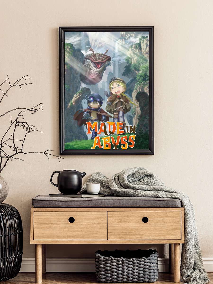 Made in Abyss - メイドインアビス Dizi Tablo Siyah Çerçeveli Dizi Poster Duvar Tablo