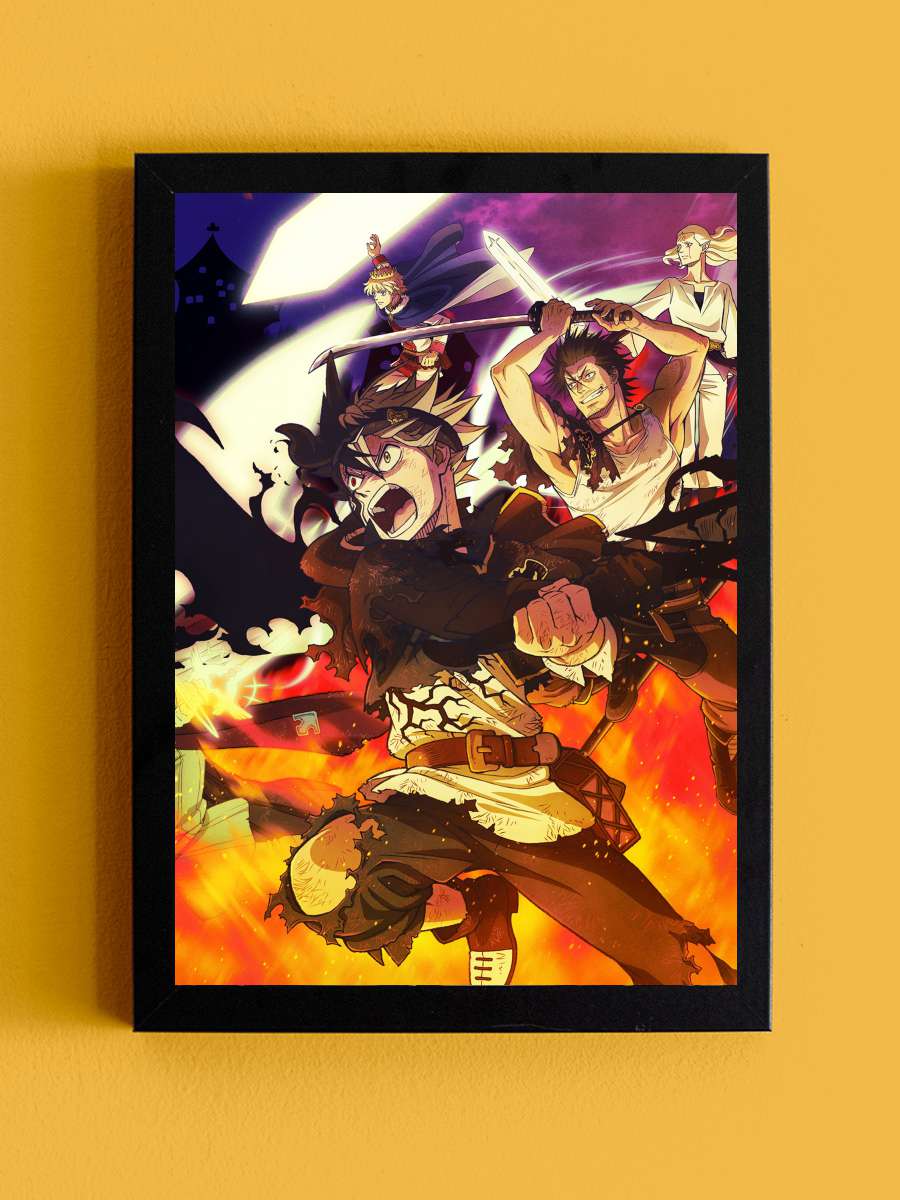 Black Clover - ブラッククローバー Dizi Tablo Siyah Çerçeveli Dizi Poster Duvar Tablo