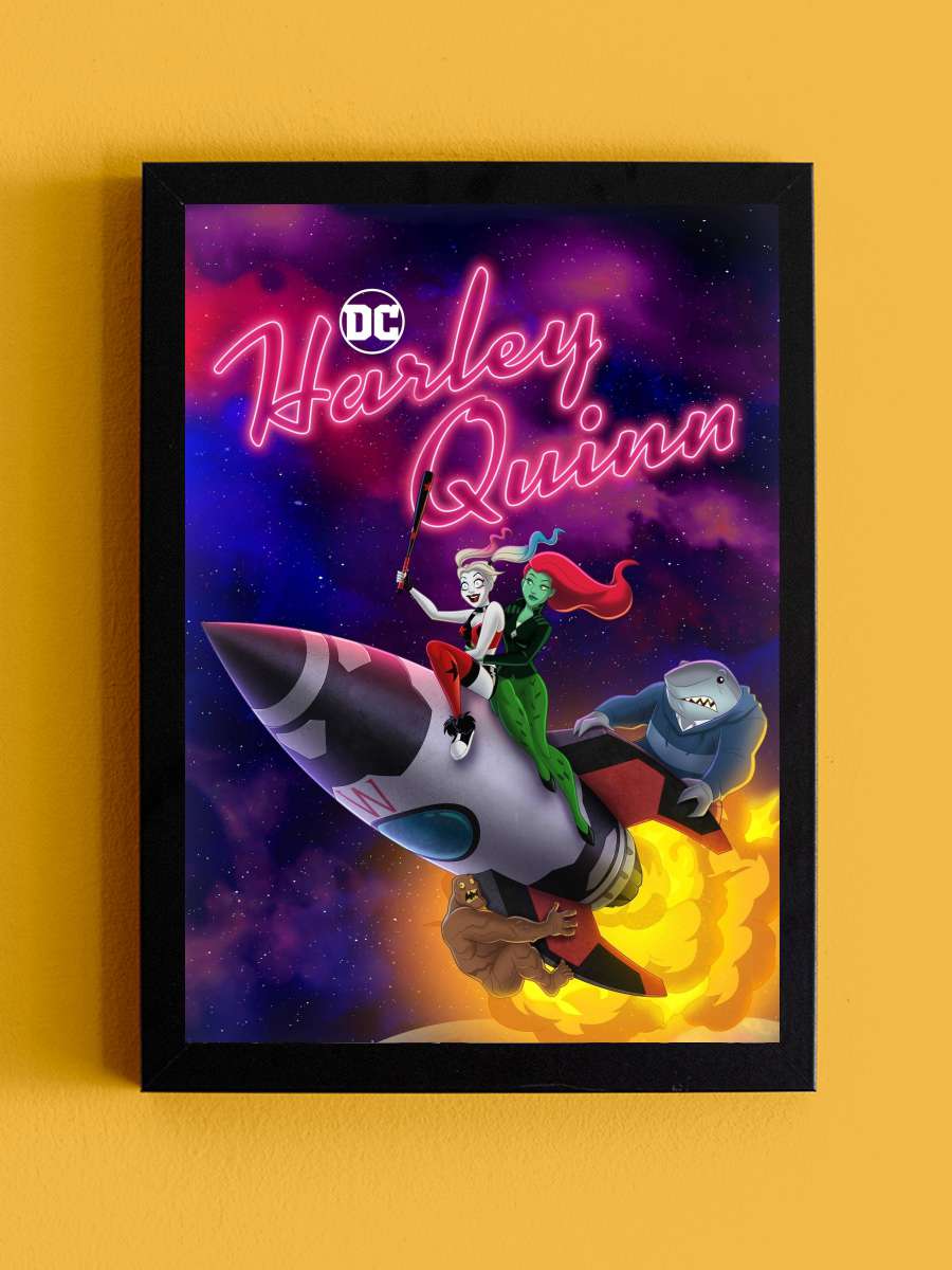 Harley Quinn Dizi Tablo Siyah Çerçeveli Dizi Poster Duvar Tablo