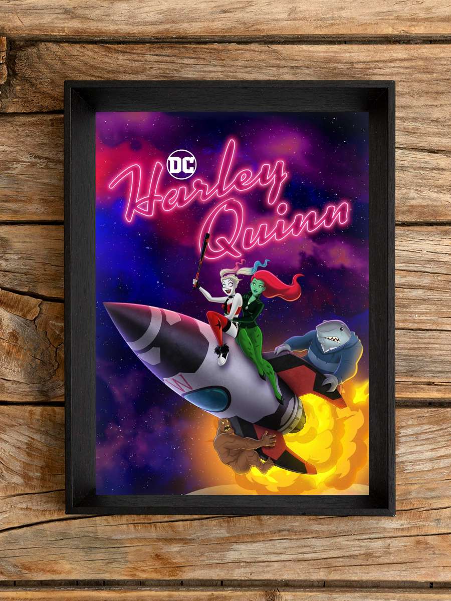 Harley Quinn Dizi Tablo Siyah Çerçeveli Dizi Poster Duvar Tablo