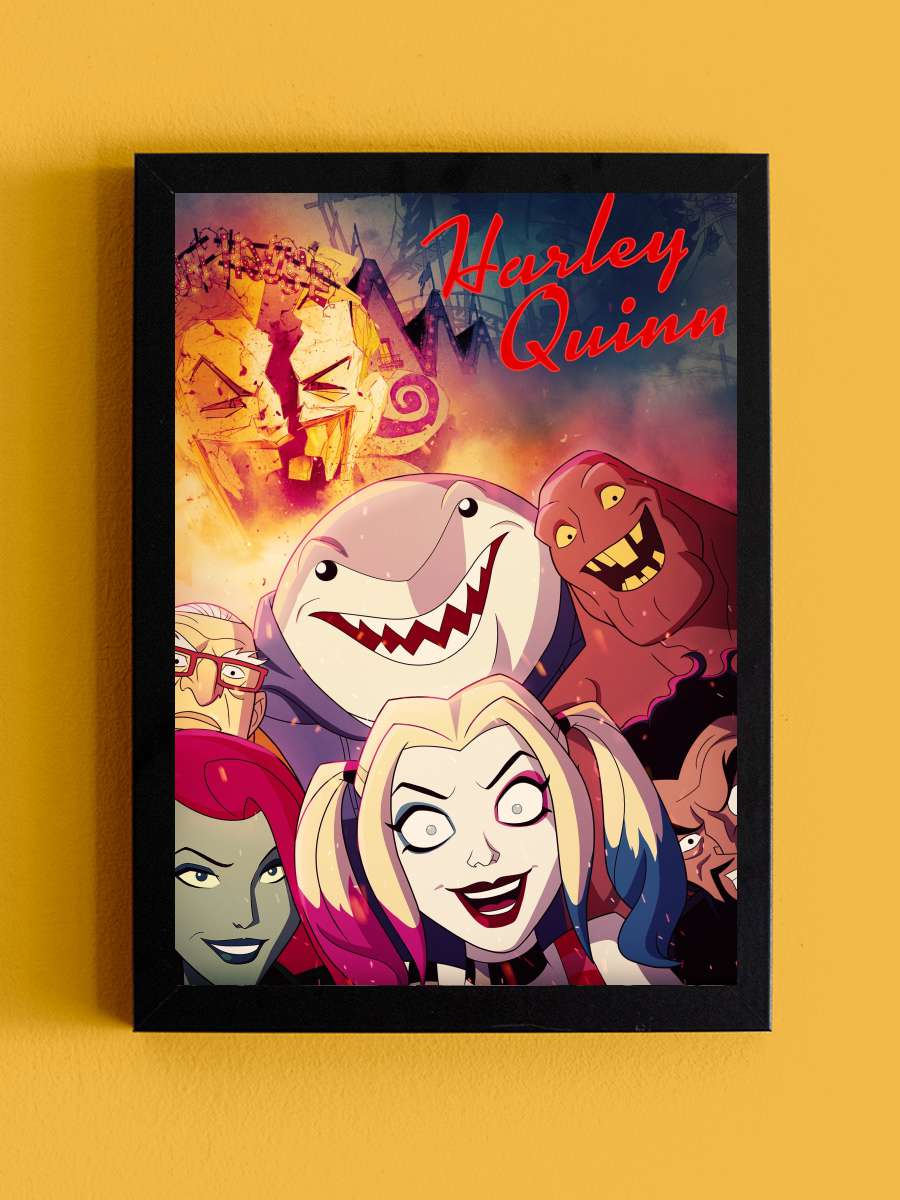 Harley Quinn Dizi Tablo Siyah Çerçeveli Dizi Poster Duvar Tablo