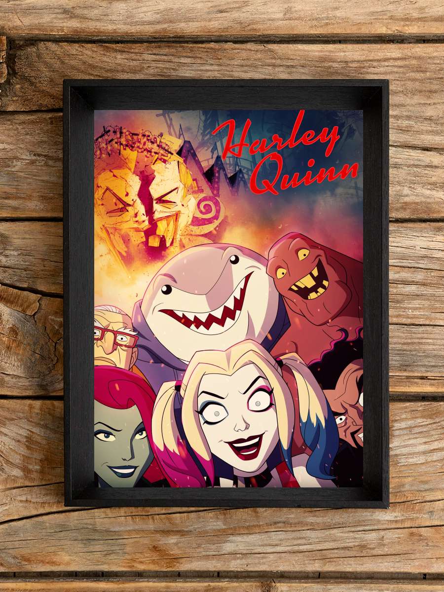 Harley Quinn Dizi Tablo Siyah Çerçeveli Dizi Poster Duvar Tablo