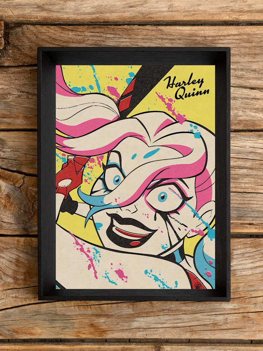 Harley Quinn Dizi Tablo Siyah Çerçeveli Dizi Poster Duvar Tablo