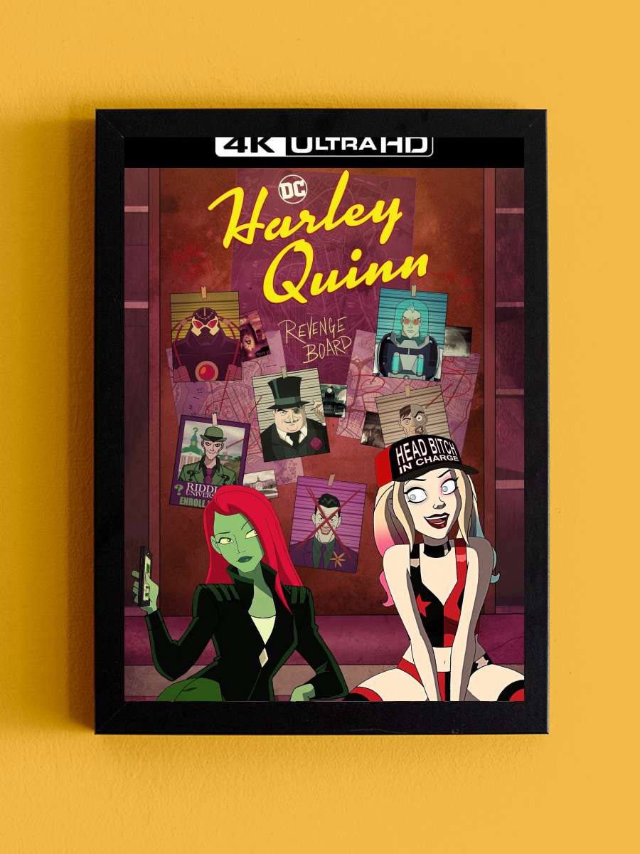 Harley Quinn Dizi Tablo Siyah Çerçeveli Dizi Poster Duvar Tablo