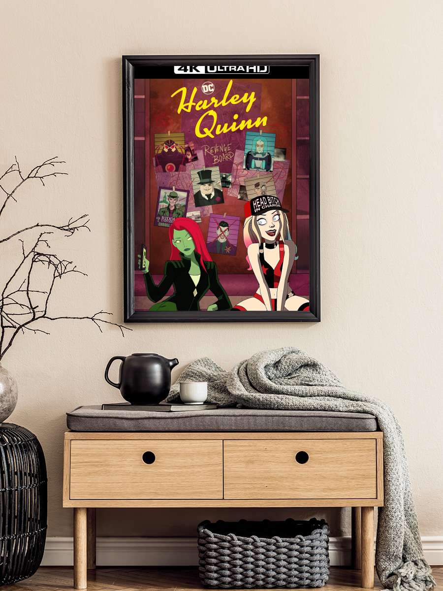 Harley Quinn Dizi Tablo Siyah Çerçeveli Dizi Poster Duvar Tablo