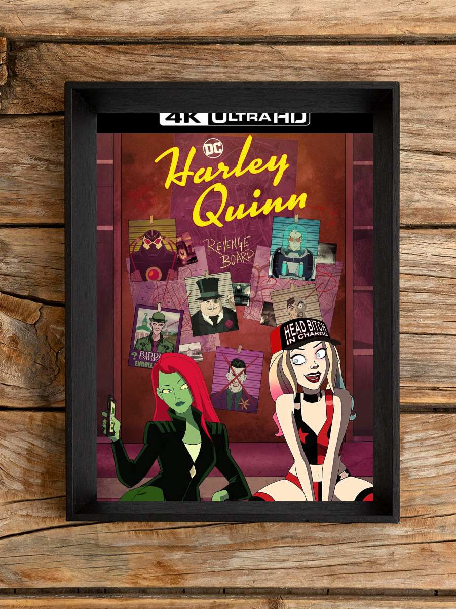 Harley Quinn Dizi Tablo Siyah Çerçeveli Dizi Poster Duvar Tablo