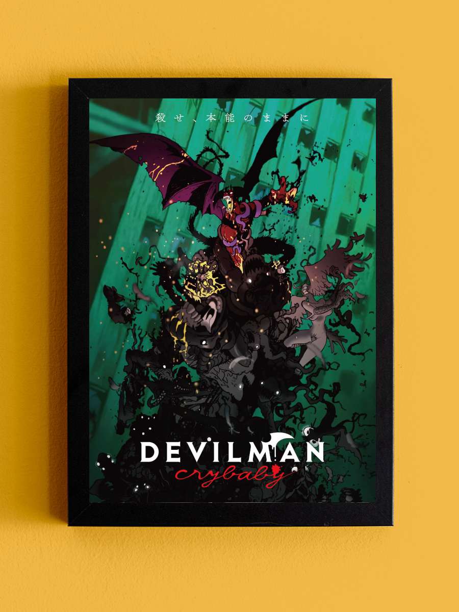 DEVILMAN crybaby Dizi Tablo Siyah Çerçeveli Dizi Poster Duvar Tablo