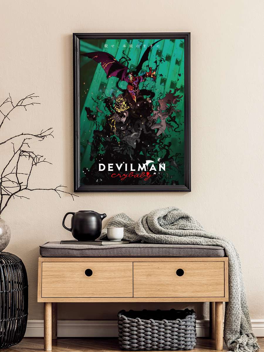 DEVILMAN crybaby Dizi Tablo Siyah Çerçeveli Dizi Poster Duvar Tablo