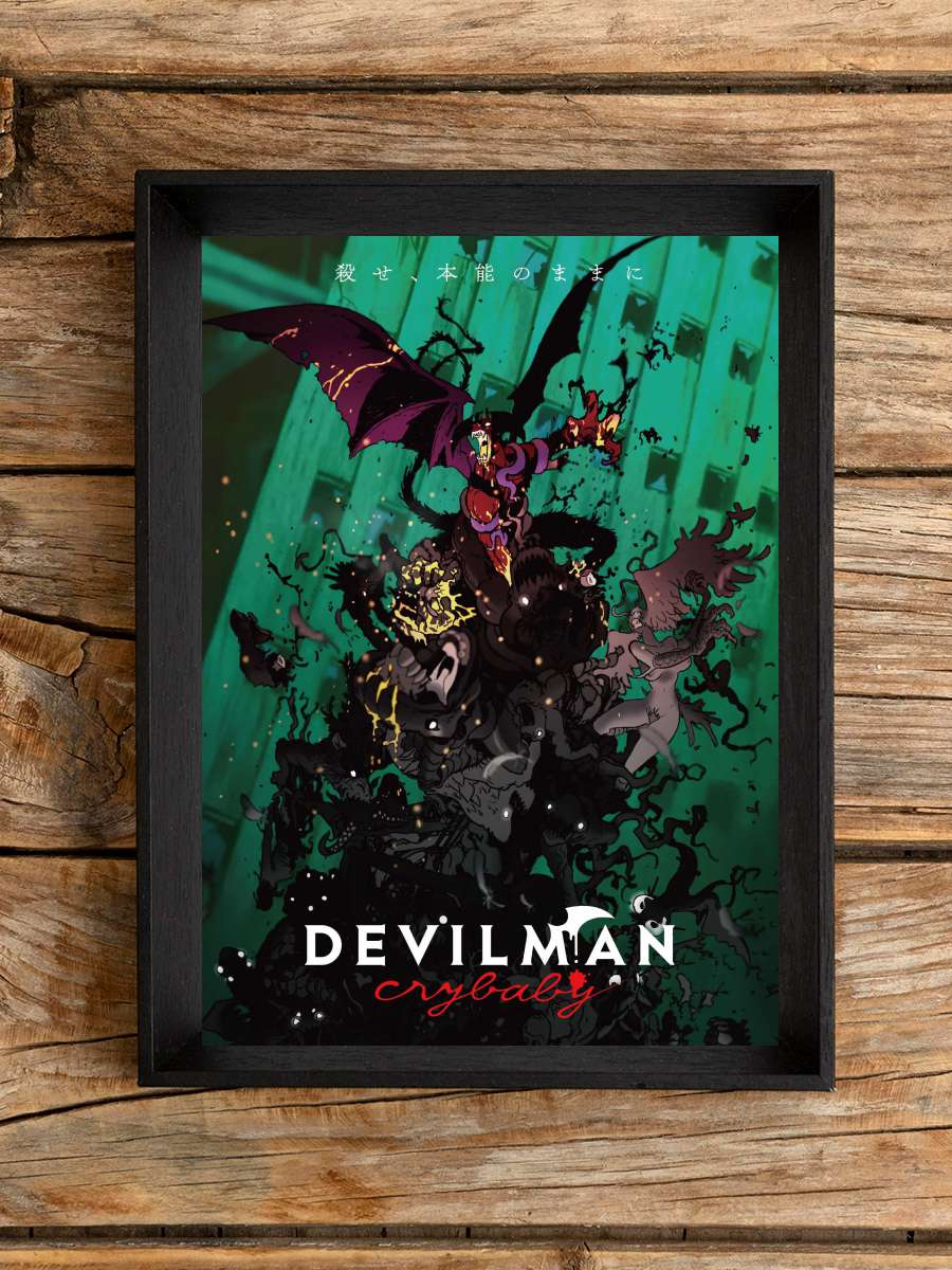 DEVILMAN crybaby Dizi Tablo Siyah Çerçeveli Dizi Poster Duvar Tablo