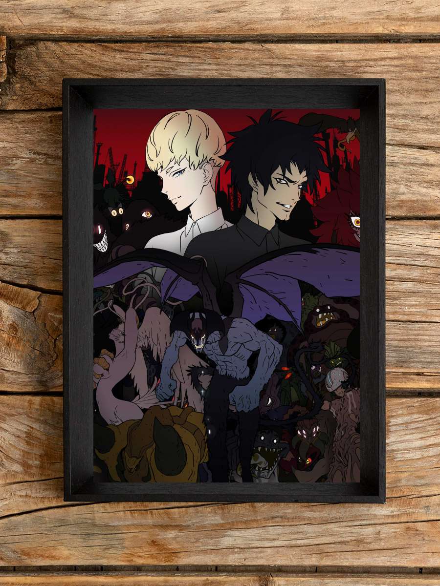 DEVILMAN crybaby Dizi Tablo Siyah Çerçeveli Dizi Poster Duvar Tablo