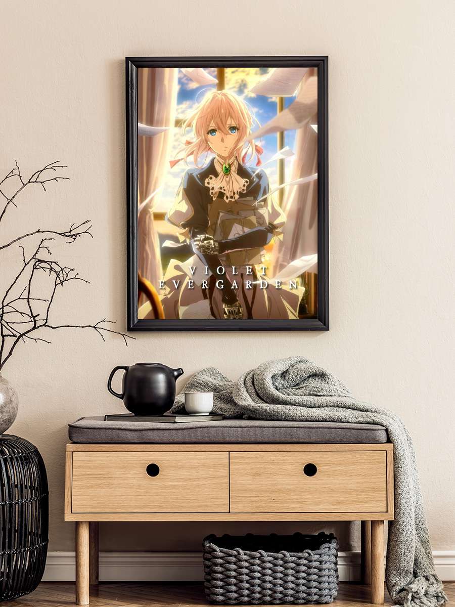 Violet Evergarden - ヴァイオレット・エヴァーガーデン Dizi Tablo Siyah Çerçeveli Dizi Poster Duvar Tablo