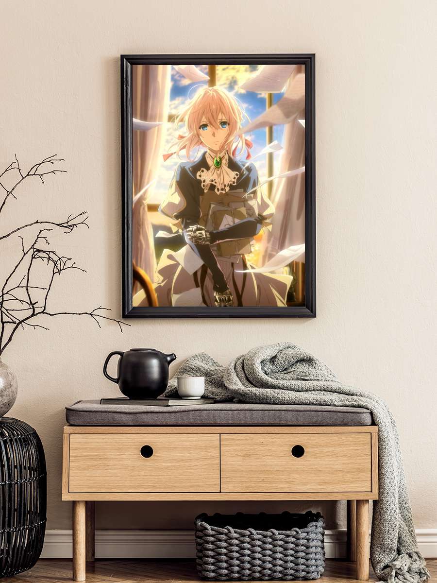 Violet Evergarden - ヴァイオレット・エヴァーガーデン Dizi Tablo Siyah Çerçeveli Dizi Poster Duvar Tablo