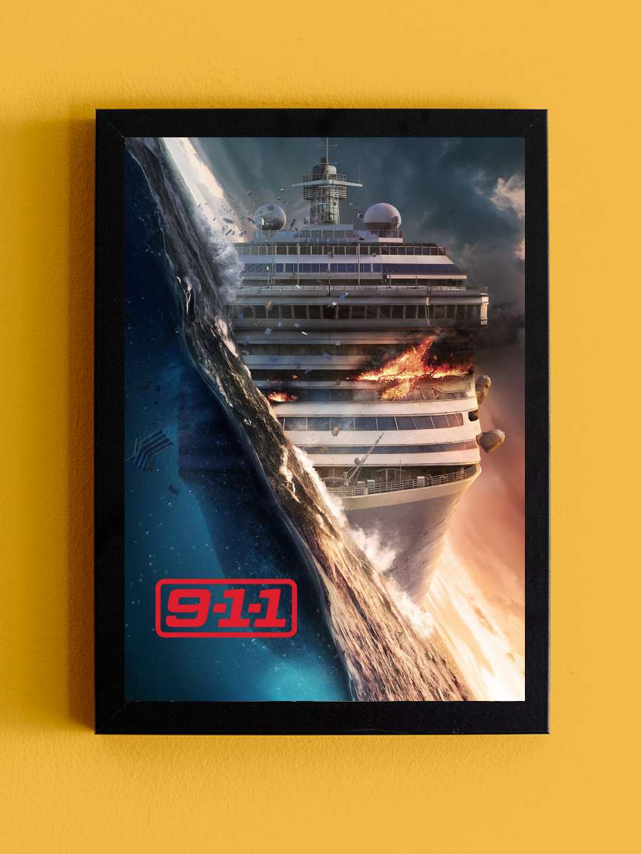 9-1-1 Dizi Tablo Siyah Çerçeveli Dizi Poster Duvar Tablo