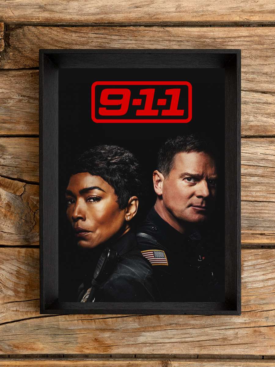 9-1-1 Dizi Tablo Siyah Çerçeveli Dizi Poster Duvar Tablo