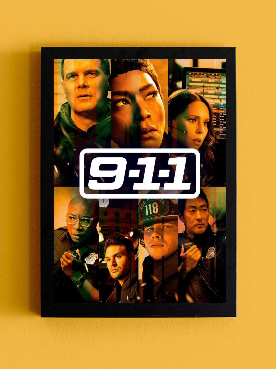 9-1-1 Dizi Tablo Siyah Çerçeveli Dizi Poster Duvar Tablo