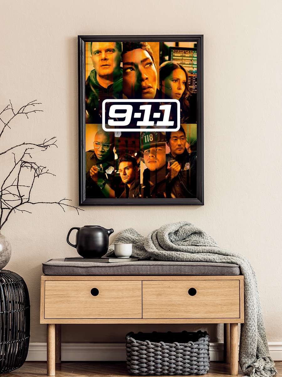 9-1-1 Dizi Tablo Siyah Çerçeveli Dizi Poster Duvar Tablo