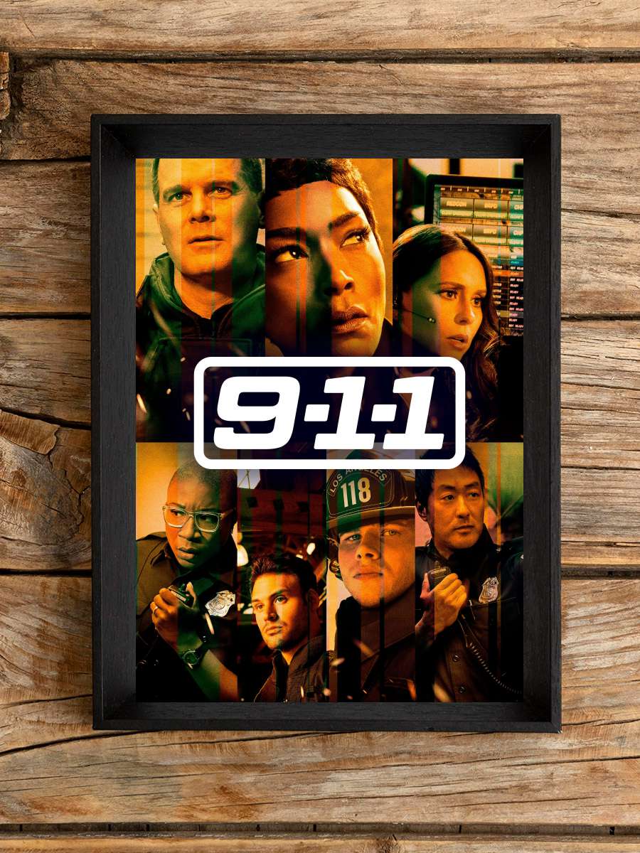 9-1-1 Dizi Tablo Siyah Çerçeveli Dizi Poster Duvar Tablo