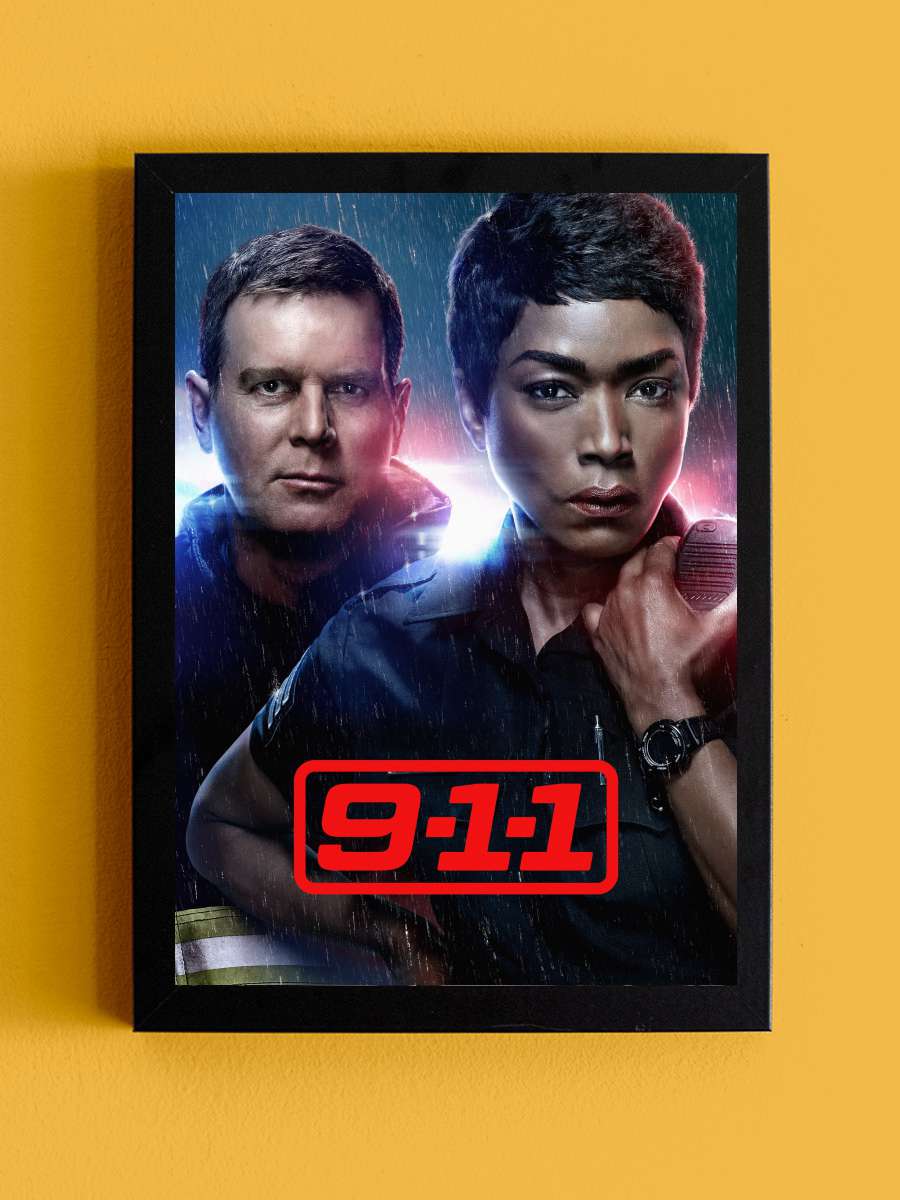 9-1-1 Dizi Tablo Siyah Çerçeveli Dizi Poster Duvar Tablo