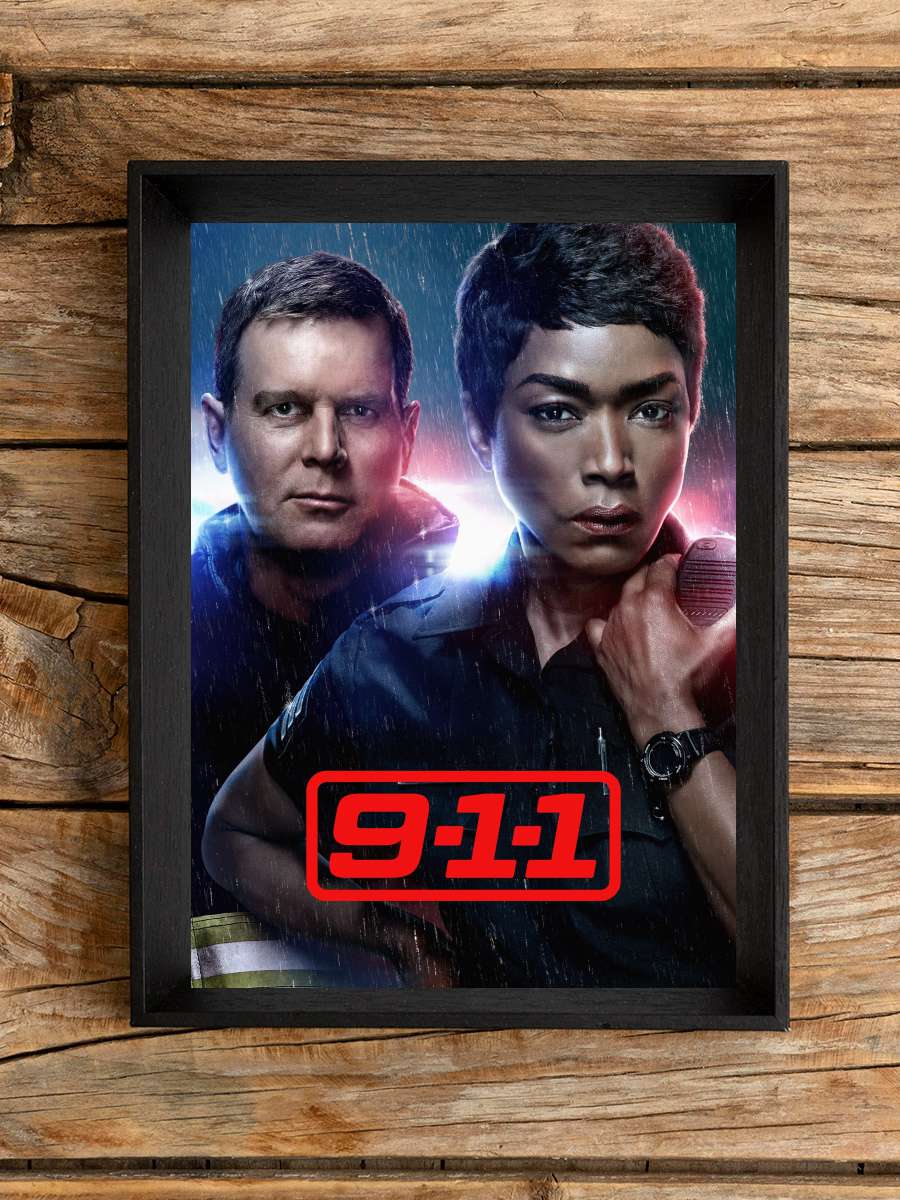 9-1-1 Dizi Tablo Siyah Çerçeveli Dizi Poster Duvar Tablo