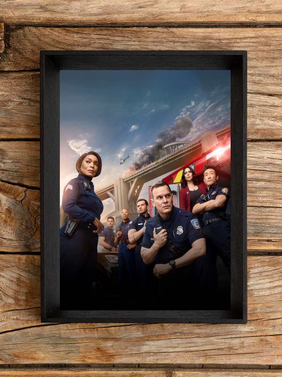 9-1-1 Dizi Tablo Siyah Çerçeveli Dizi Poster Duvar Tablo