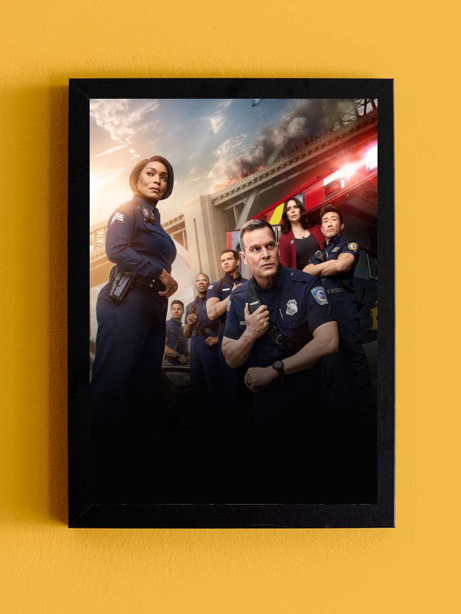 9-1-1 Dizi Tablo Siyah Çerçeveli Dizi Poster Duvar Tablo