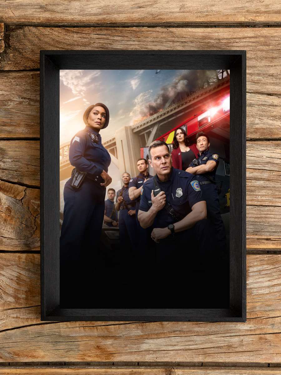 9-1-1 Dizi Tablo Siyah Çerçeveli Dizi Poster Duvar Tablo