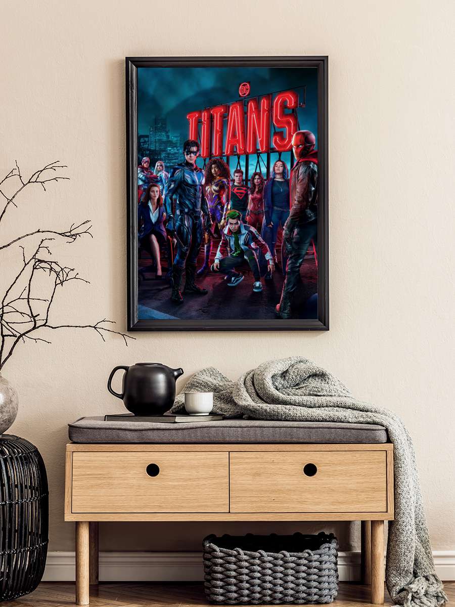 Titans Dizi Tablo Siyah Çerçeveli Dizi Poster Duvar Tablo