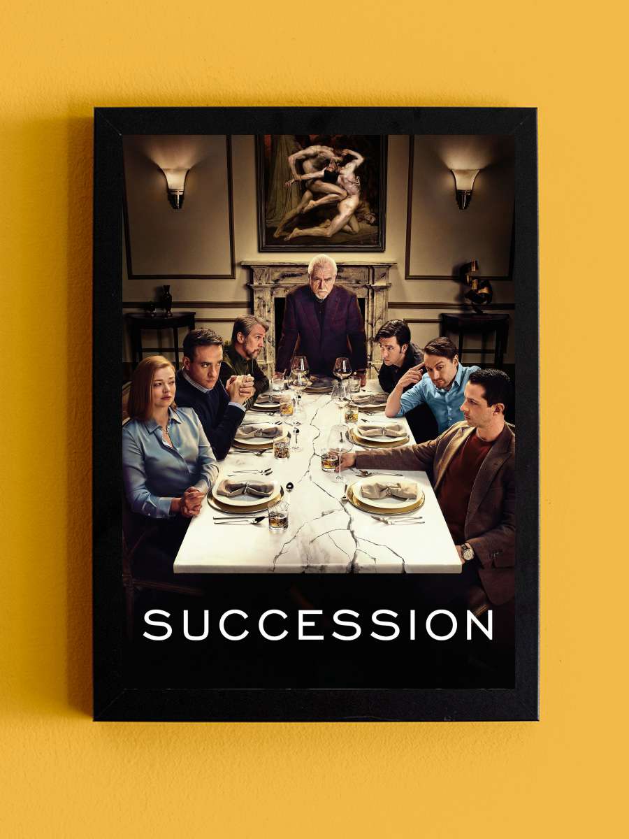 Succession Dizi Tablo Siyah Çerçeveli Dizi Poster Duvar Tablo