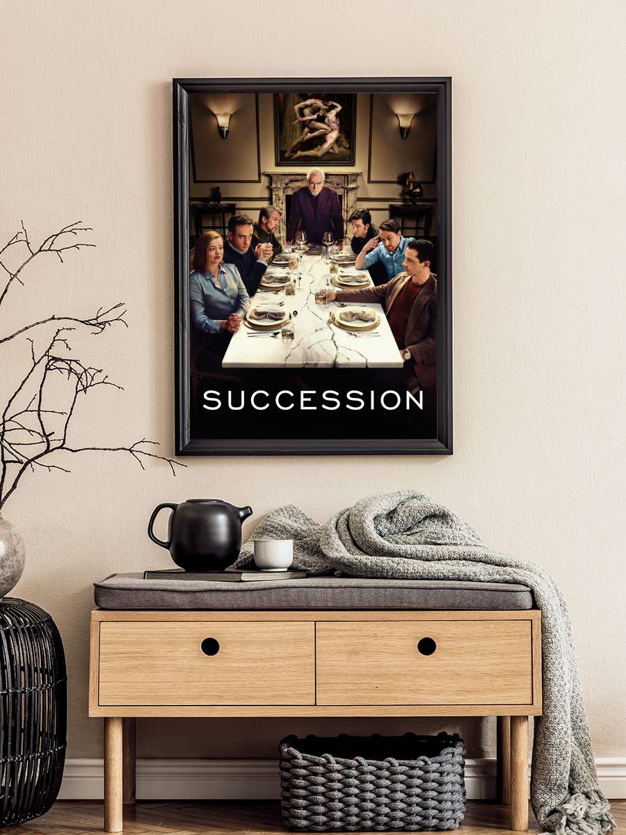 Succession Dizi Tablo Siyah Çerçeveli Dizi Poster Duvar Tablo