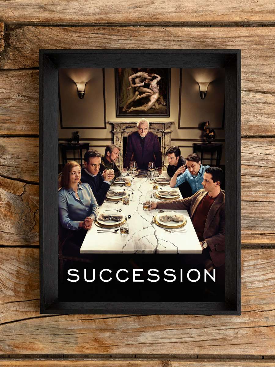 Succession Dizi Tablo Siyah Çerçeveli Dizi Poster Duvar Tablo